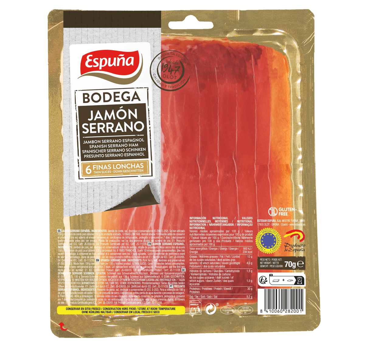 Pernil serrano fines llesques 70g